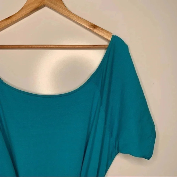 Torrid Teal French Terry Off The Shoulder T-Shirt Dress Size 4 - Picture 6 of 7